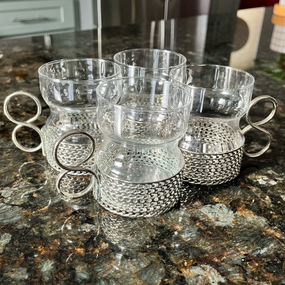 Vintage Set of 4 Littala Tsaikka Finland tea / coffee glasses Timo Sarpaneva - Picture 7 of 9